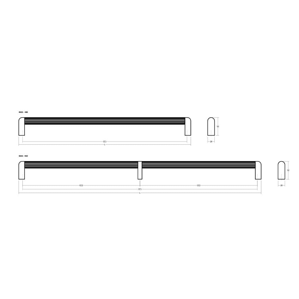 Möbelgriff Riss Big - Braun