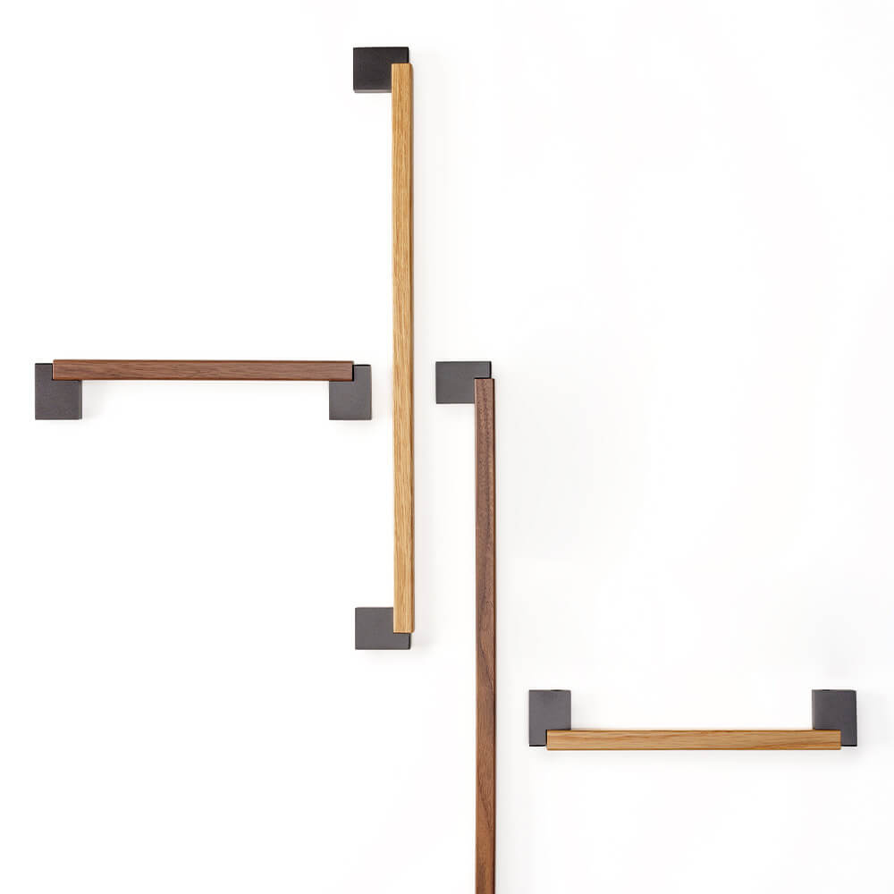 Möbelgriff Duo Mini - Walnuss/Lavagrau