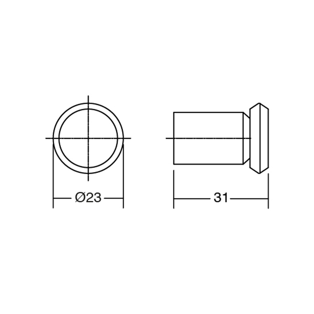 Möbelknopf Fase Ø23mm - Gebürstete Bronze