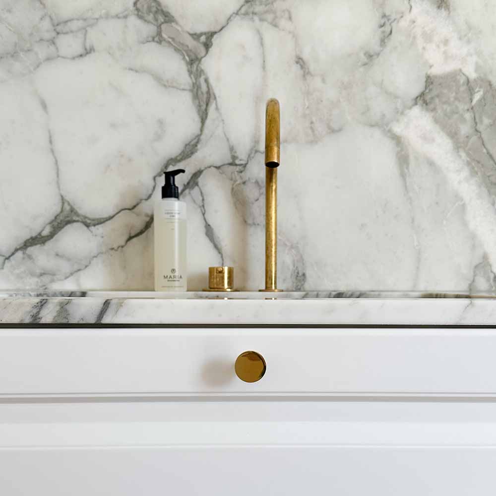 Möbelknopf Dalby - Poliertes Unbehandeltes Messing