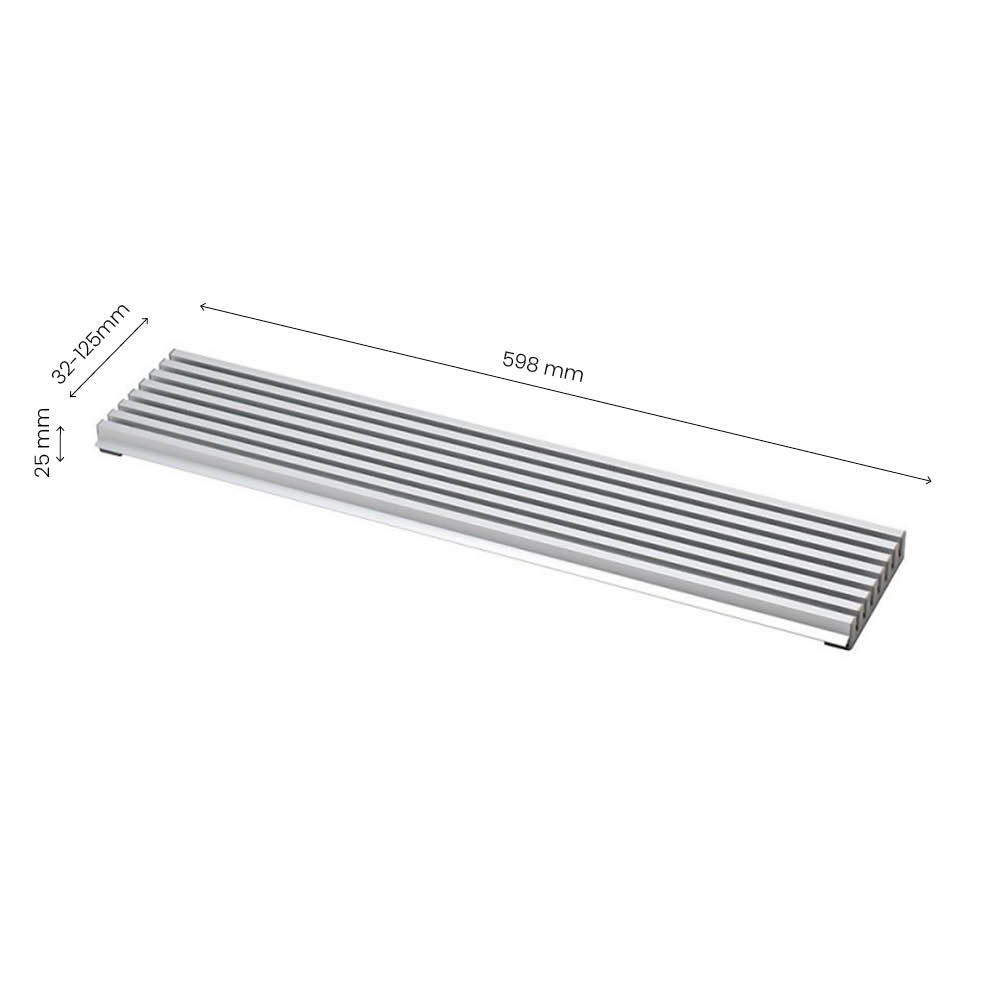 Lüftungsgitter - 598x125 - Aluminium