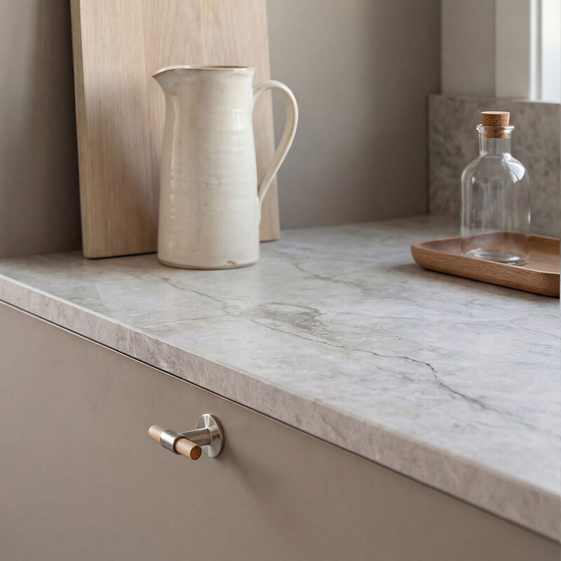 Möbelknopf T Uniform - Eiche/Gebürsteter Edelstahl