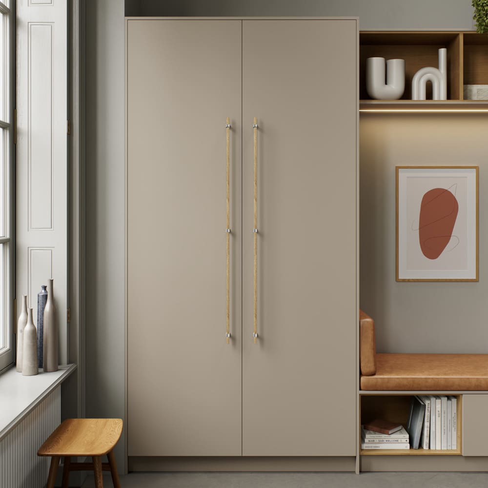 Möbelgriff Bond - Eiche/Edelstahl-Optik