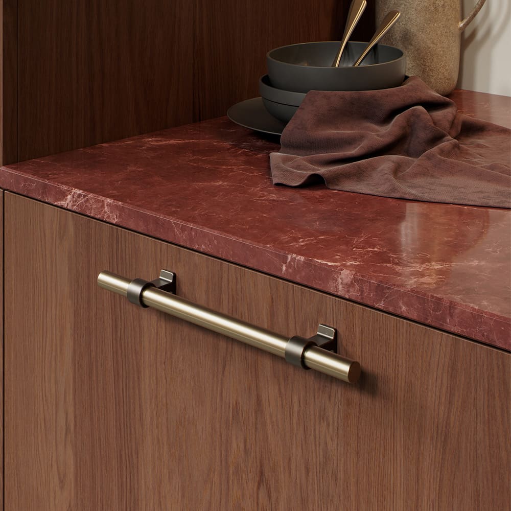 Möbelgriff Bond - 160mm - Antik-Braun/Gebürstetes Messing