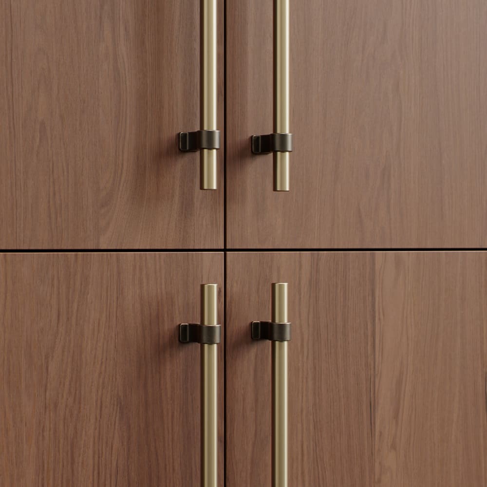 Möbelgriff Bond - 160mm - Antik-Braun/Gebürstetes Messing