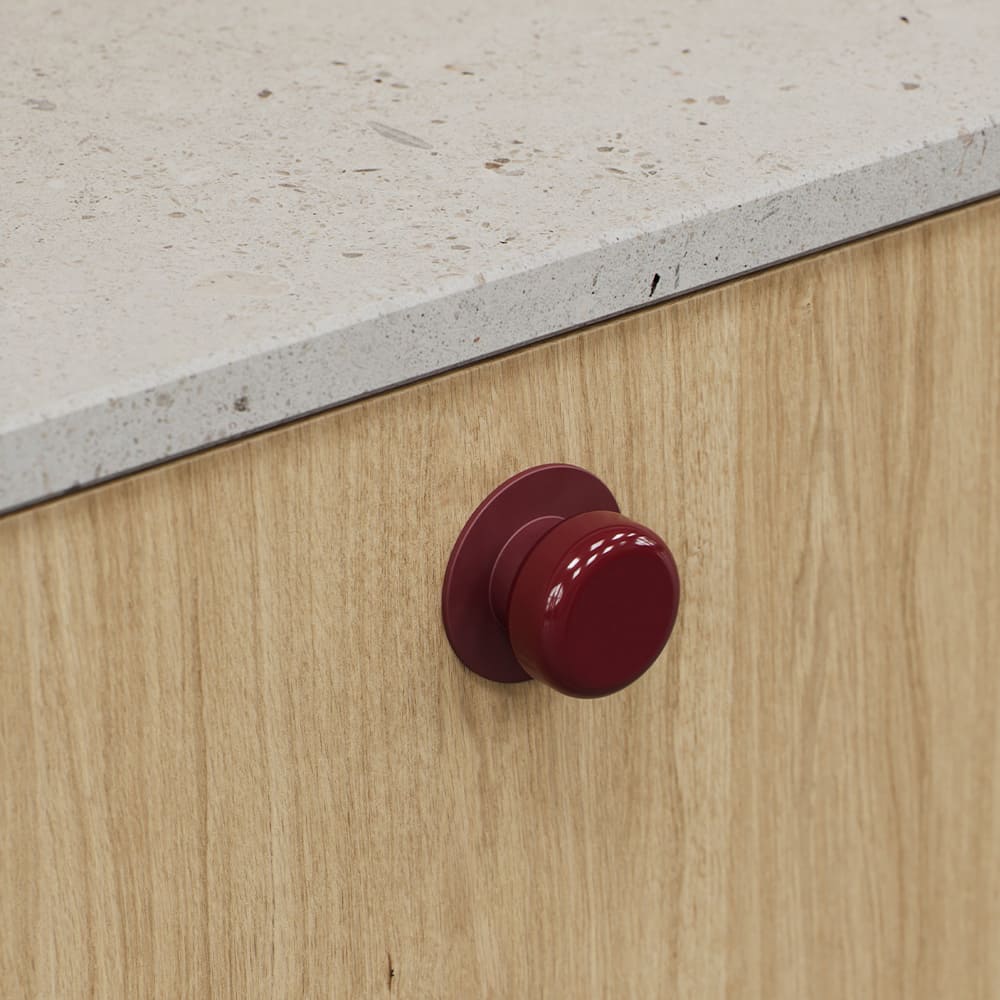 Möbelknopf Colette - 50mm - Glossy Maroon Red