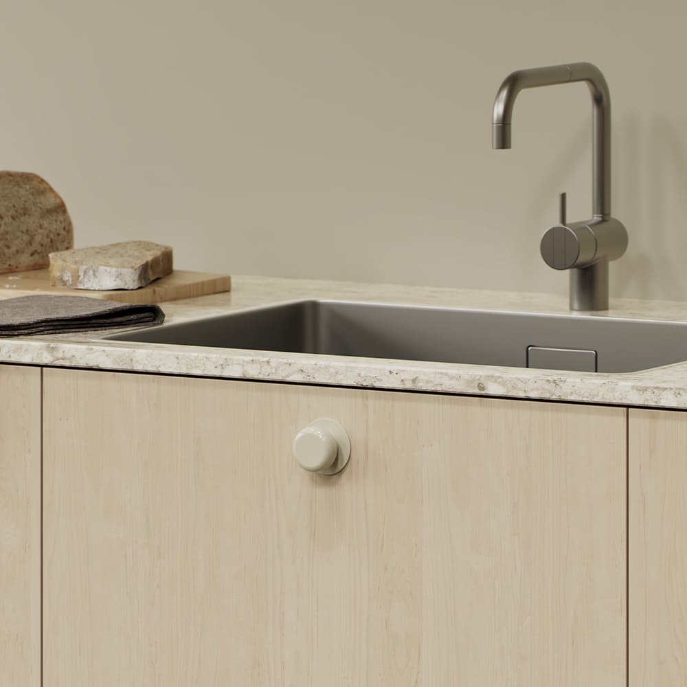 Möbelknopf Colette - 50mm - Glossy Dusty Creme