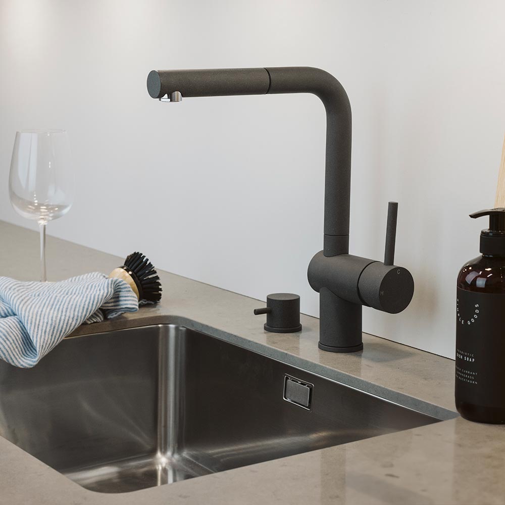 Absperrventil für Geschirrspüler - Silgranit Felsgrau