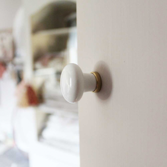 Möbelknopf 24136 - Weiß/Zinn