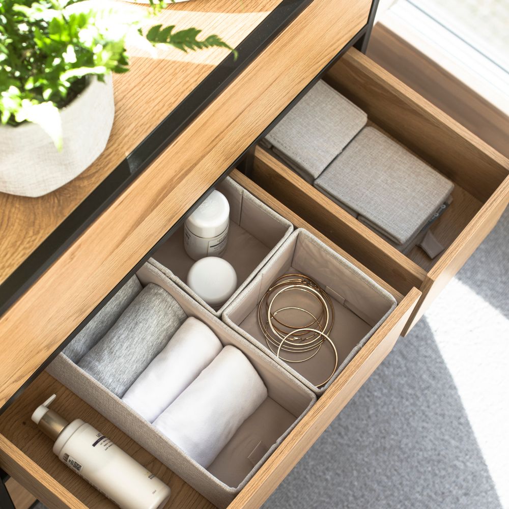 Boxen mit 3er-Set - Beige