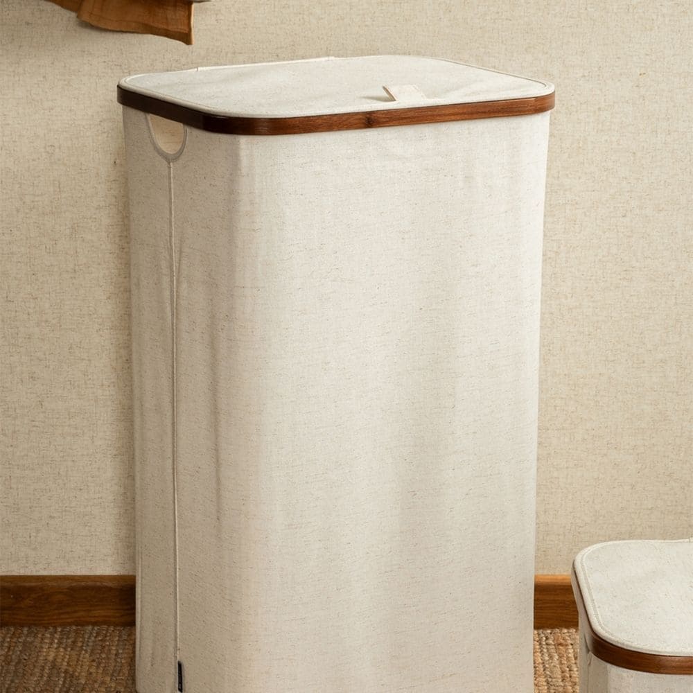 Wäschekorb mit Deckel - Sand