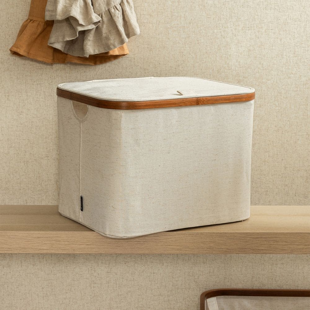 Aufbewahrungskorb mit Deckel - Sand