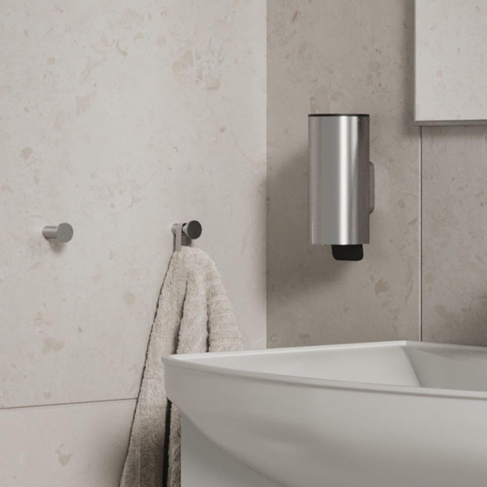 Klebehaken Stay - Gebürsteter Edelstahl