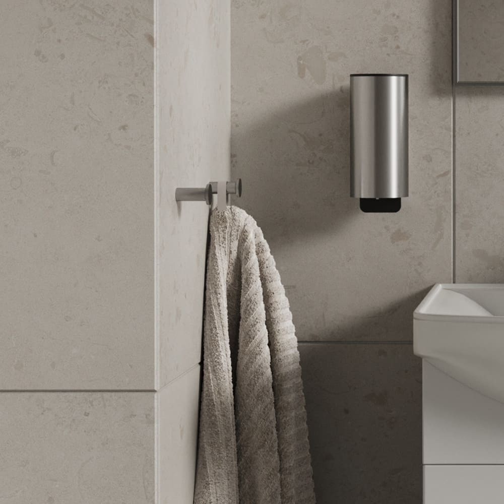 Klebehaken Stay - Gebürsteter Edelstahl