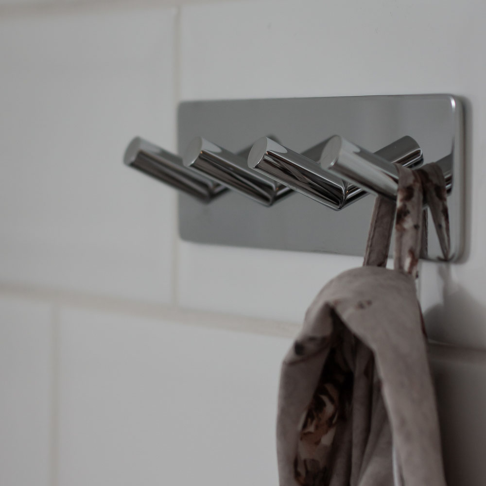 Klebehaken Base 200 4-Haken - Chrom