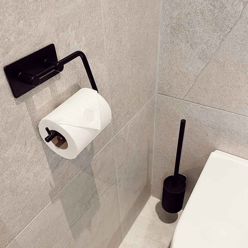 Base 200 Toilettenpapierhalter - Mattschwarz