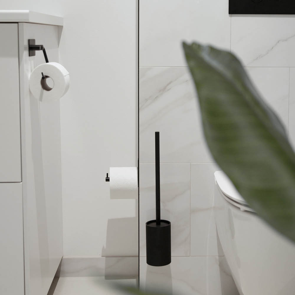 Base 200 Toilettenpapierhalter - Mattschwarz