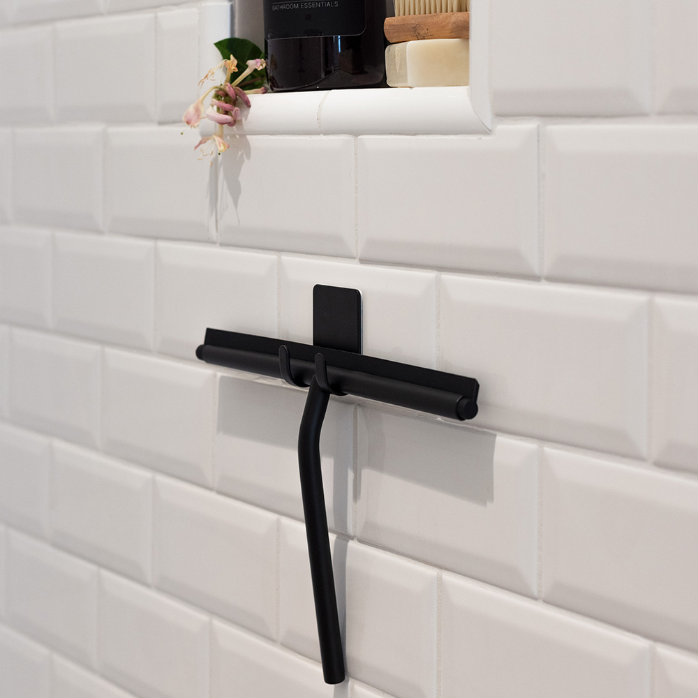 Duschabzieher mit Halter Base - Mattschwarz