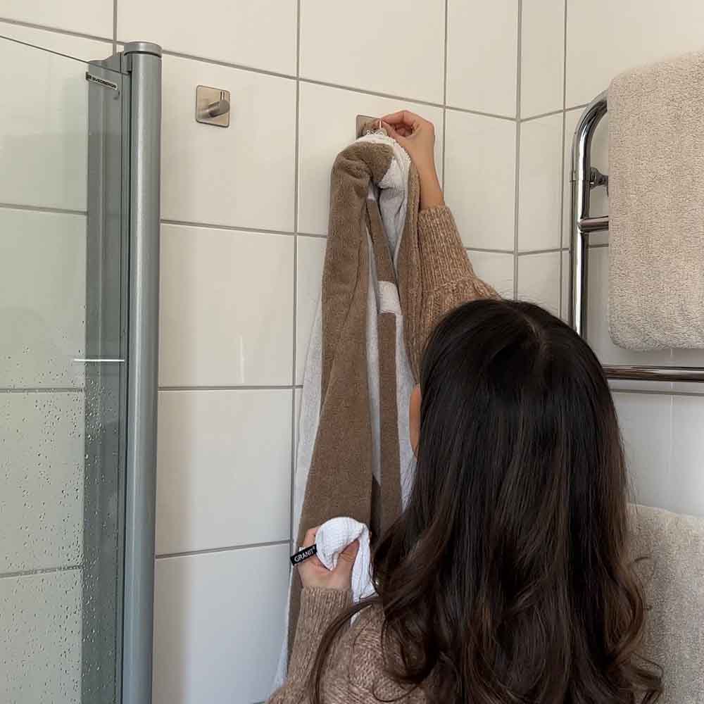 Klebehaken Base 220 1-Haken - Gebürsteter Edelstahl