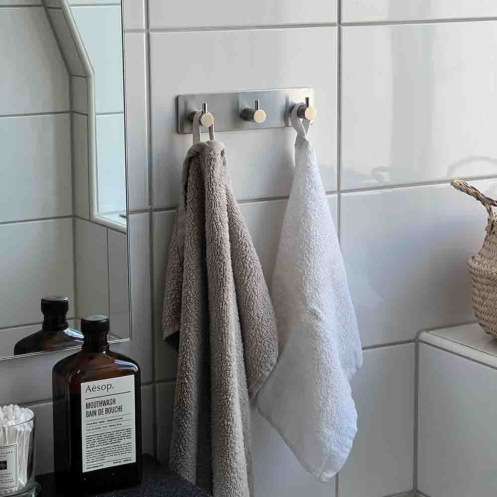 Klebehaken Base 220 3-Haken - Gebürsteter Edelstahl