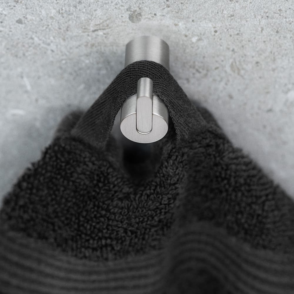 Einzelhaken Flow - Gebürstetes Nickel