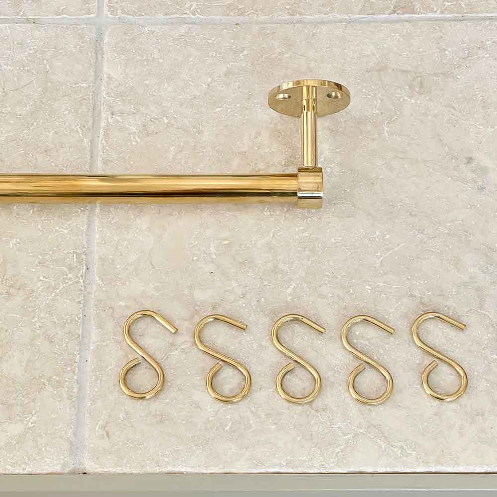 Haken Aveny - 5er-Set - Poliertes Unbehandeltes Messing