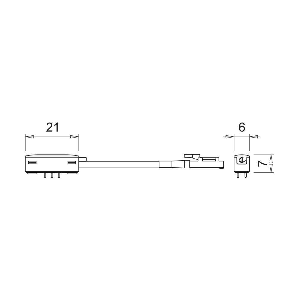 Anschlusskabel Magy Micro 24 - 1000mm - Schwarz