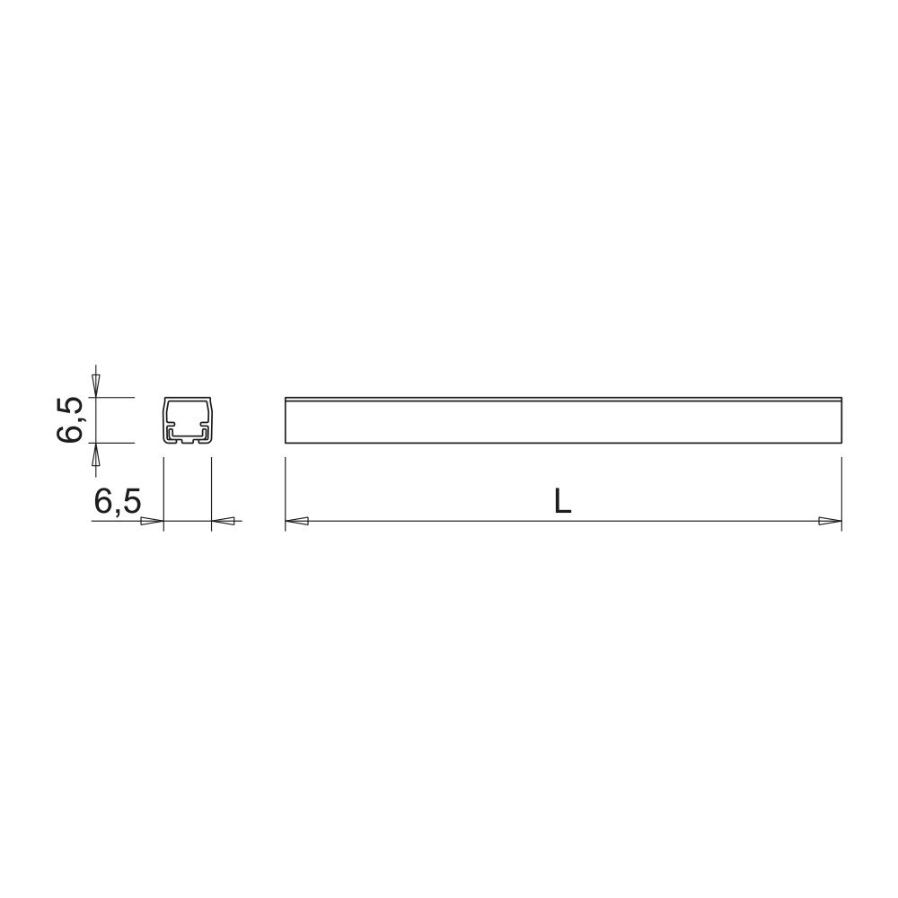 Abdeckprofil Magy - 2000mm - Schwarz