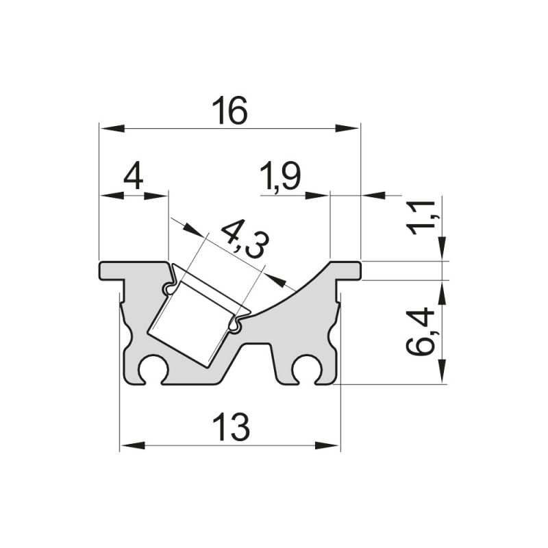 LED-Profil 8112 - 2000mm - Schwarz