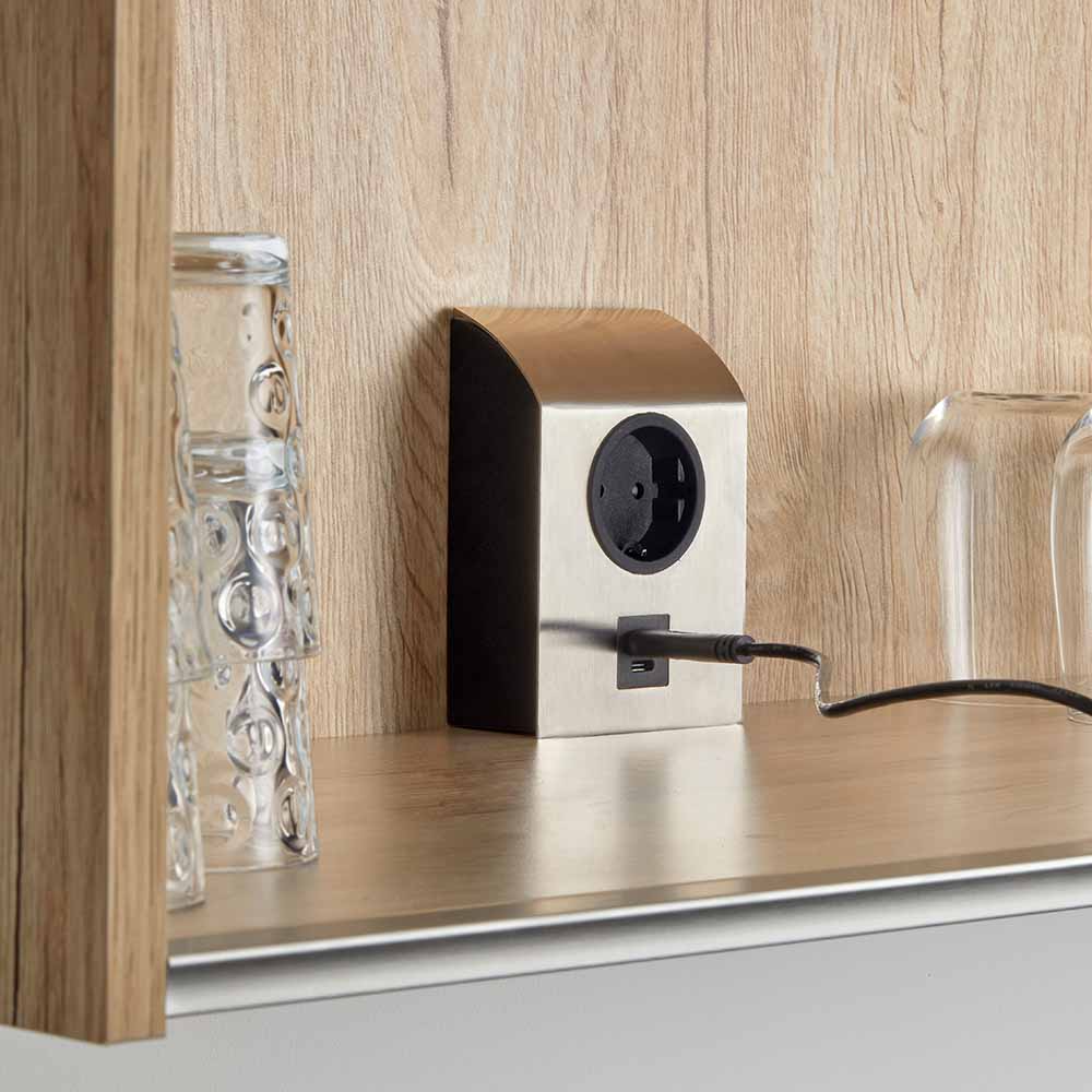 Steckdose Mini Born - Edelstahl-Optik