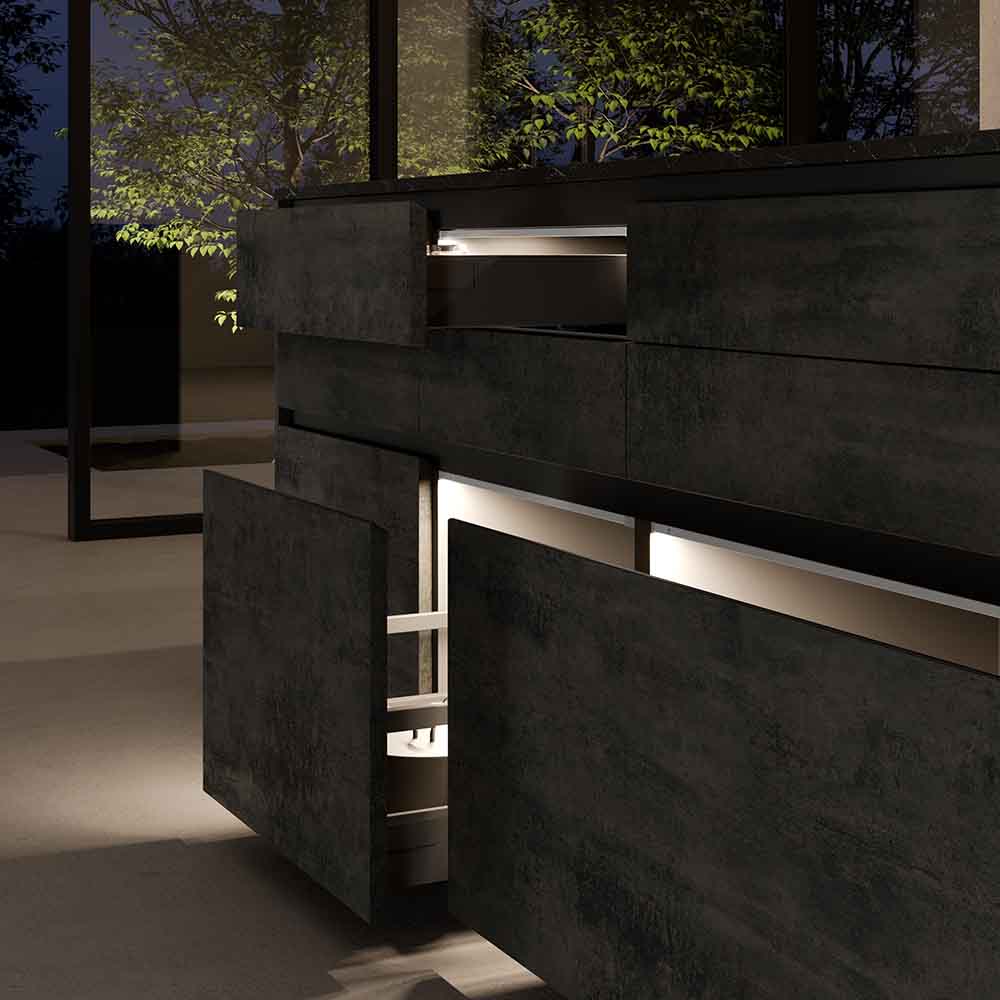 LED-Armatur Baski SF - Edelstahl-Optik