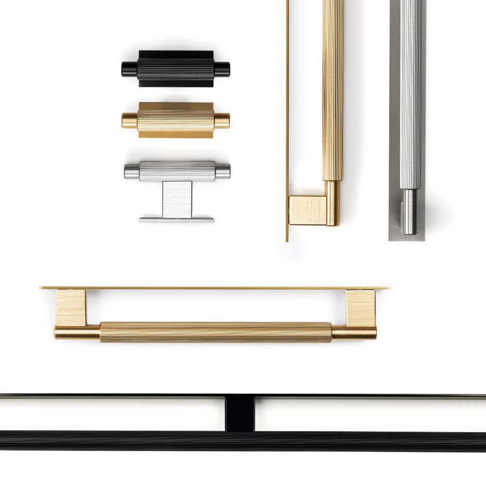 Möbelgriff Arpa/Rosette - Edelstahl-Optik