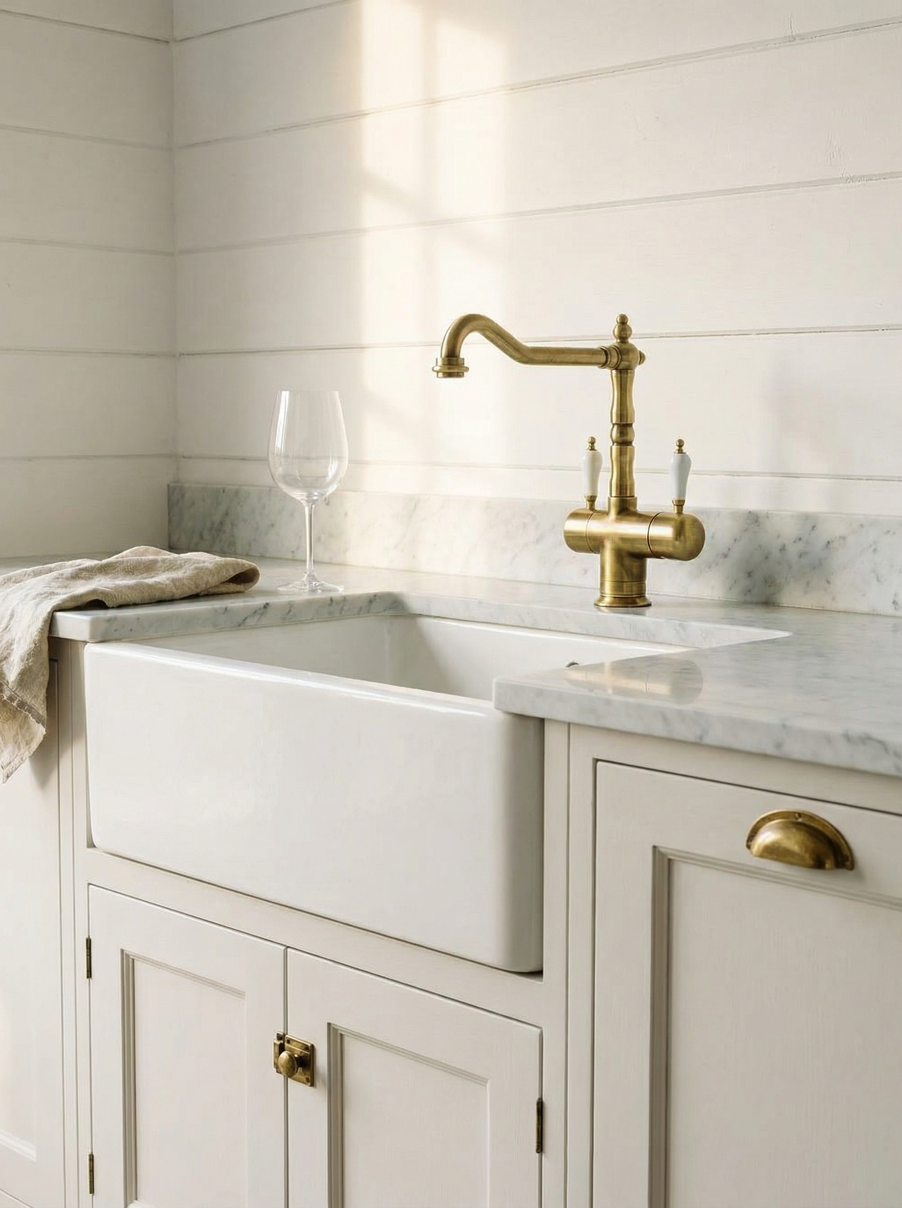 Küchenarmatur in Bronze in einer Küche im klassischen Stil