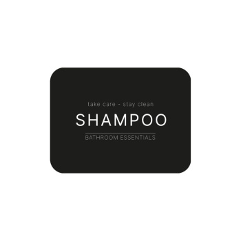 Klebeetikett – Shampoo - Mattschwarz