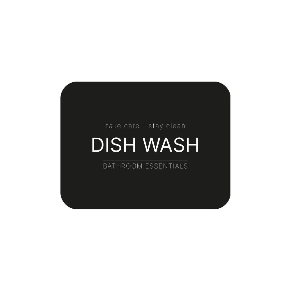 Aufkleber - Dish Wash - Mattschwarz