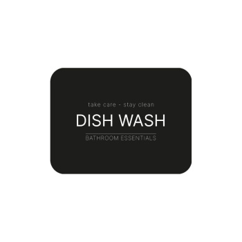 Aufkleber - Dish Wash - Mattschwarz