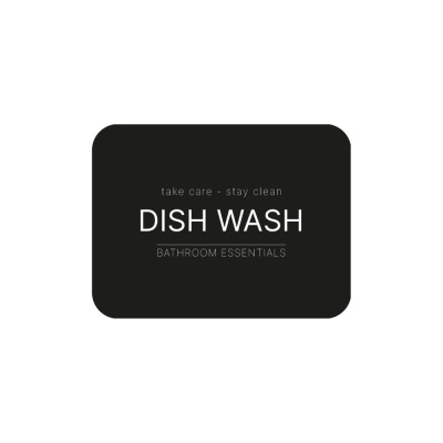 Aufkleber - Dish Wash - Mattschwarz in der Gruppe Badaccessoires / Alle Badaccessoires anzeigen / Seifenspender Halter & Seife bei Beslag Online (10106-BO)