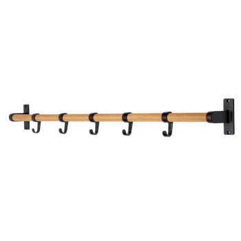 Hakenleiste Elegant - 1000mm - Schwarz/Eiche