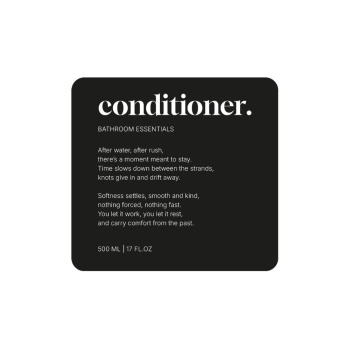 Klebeetikett Premium – Conditioner - Mattschwarz