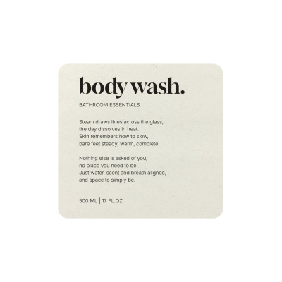 Klebeetikett Premium - Body Wash - Beige in der Gruppe Badaccessoires / Alle Badaccessoires anzeigen / Seifenspender Halter & Seife bei Beslag Online (10188-BO)