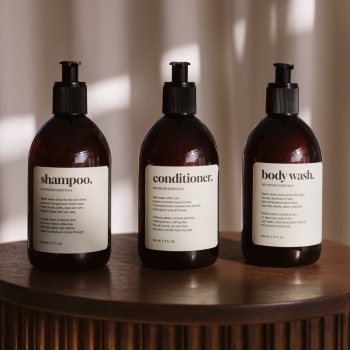 Klebeetikett Premium – Shampoo - Beige