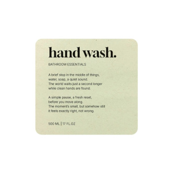 Klebeetikett Premium – Hand Wash - Beige