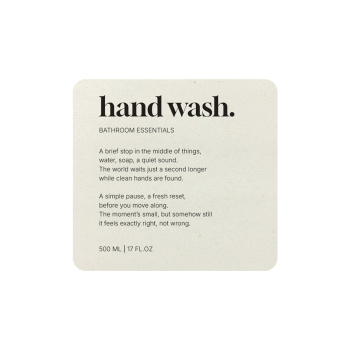 Klebeetikett Premium – Hand Wash - Beige