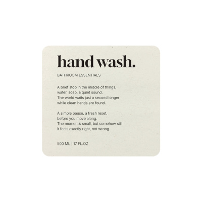 Klebeetikett Premium – Hand Wash - Beige in der Gruppe Badaccessoires / Alle Badaccessoires anzeigen / Seifenspender Halter & Seife bei Beslag Online (10190-BO)