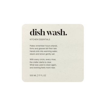 Klebeetikett Premium – Dish Wash - Beige