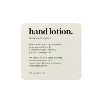 Klebeetikett Premium – Hand Lotion - Beige