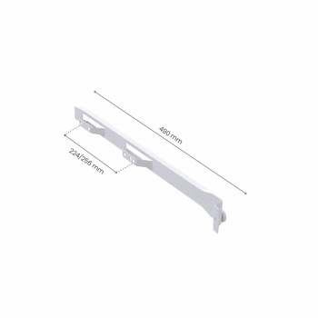 Rollschiene 500/16 -  Links - 224/256mm - Weiß