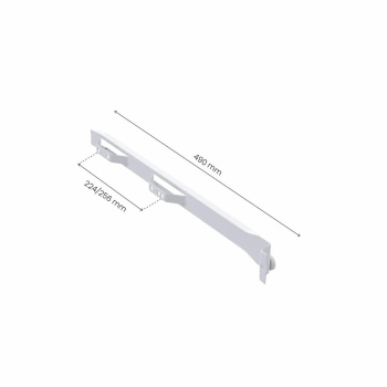 Rollschiene 500/19 -  Rechts & Links - 224/256mm - Weiß