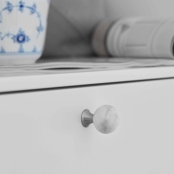 Möbelknopf Bead Straight - Carrara Marmor