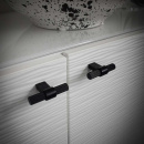 Möbelknopf T Helix Stripe - Mattschwarz